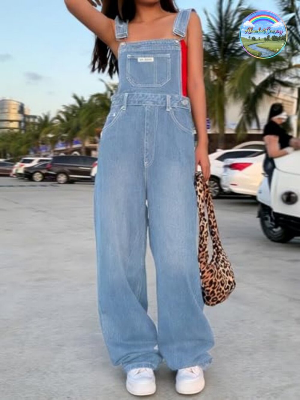 Baggy Loose Fit Wide Leg Denim Overalls with Adjustable Straps - Picture 3 of 7